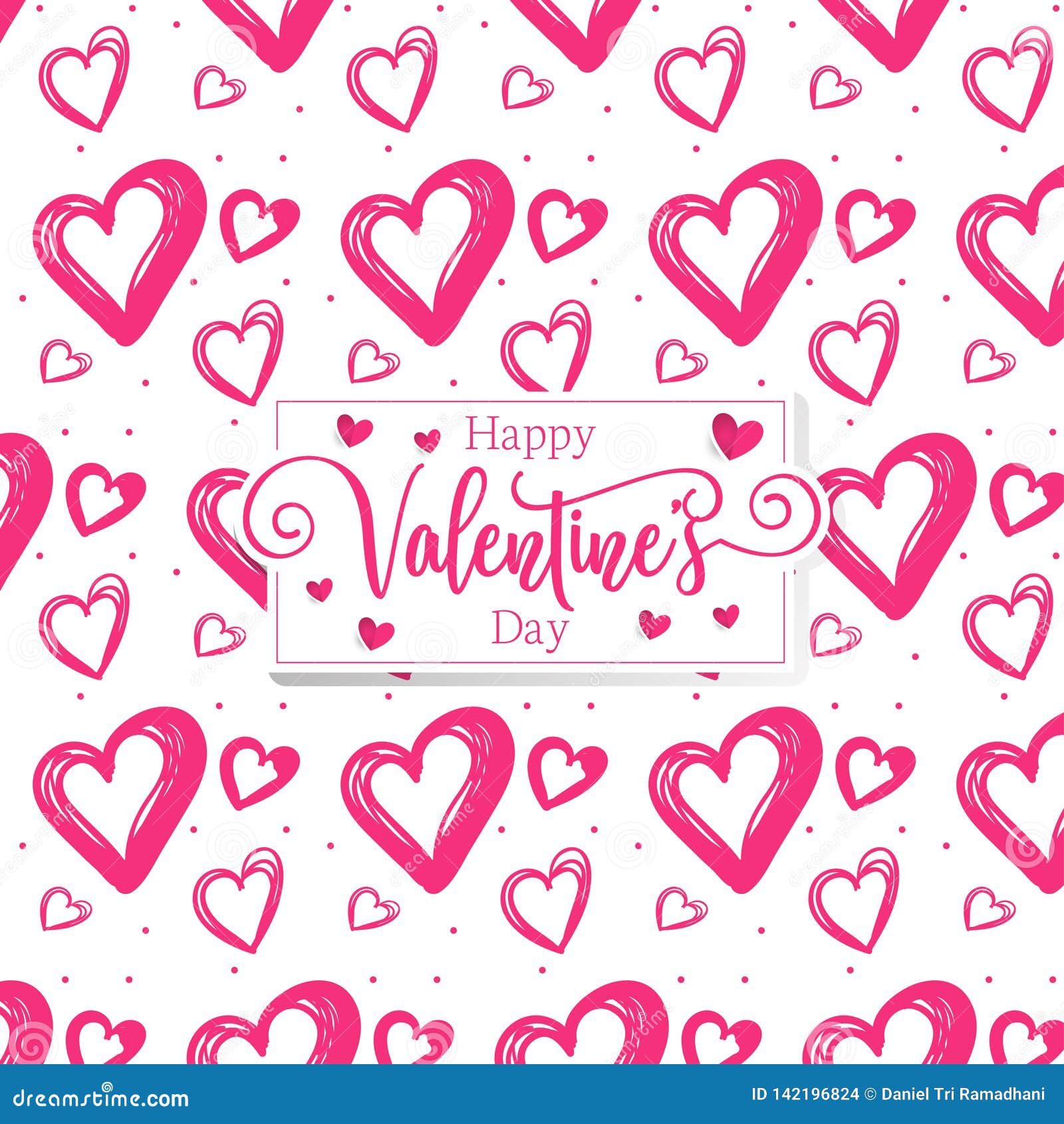 Cute Romantic Hearts Valentine S Day Pattern Background Stock Vector -  Illustration of symbol, shape: 142196824