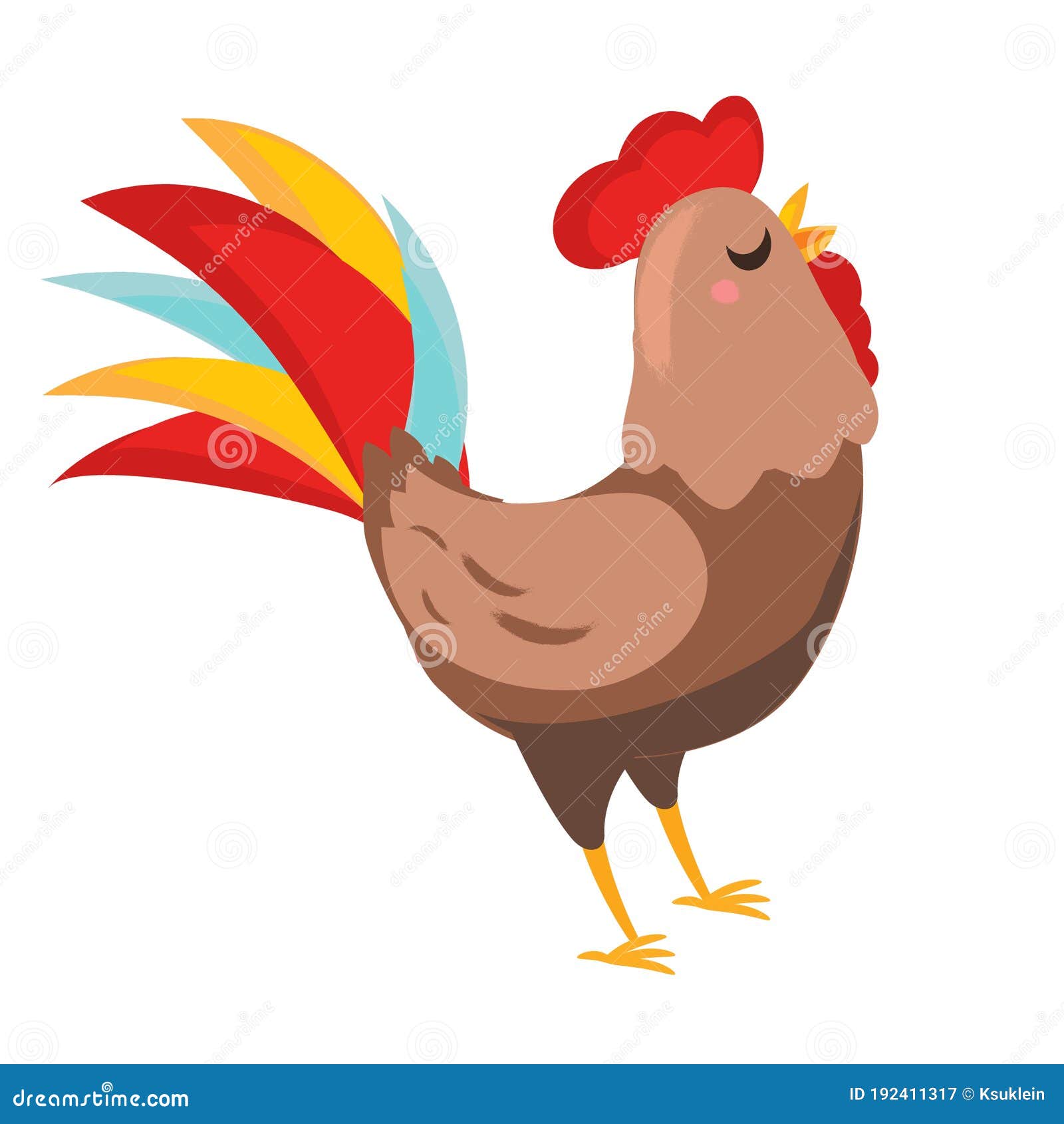 Cute Rooster. Cartoon Bird Isolated on White Stock Vector - Illustration of domestic, flat: 192411317 Cute Rooster. Cartoon Bird Isolated on White Stock Vector - Illustration of domestic, flat: 192411317
