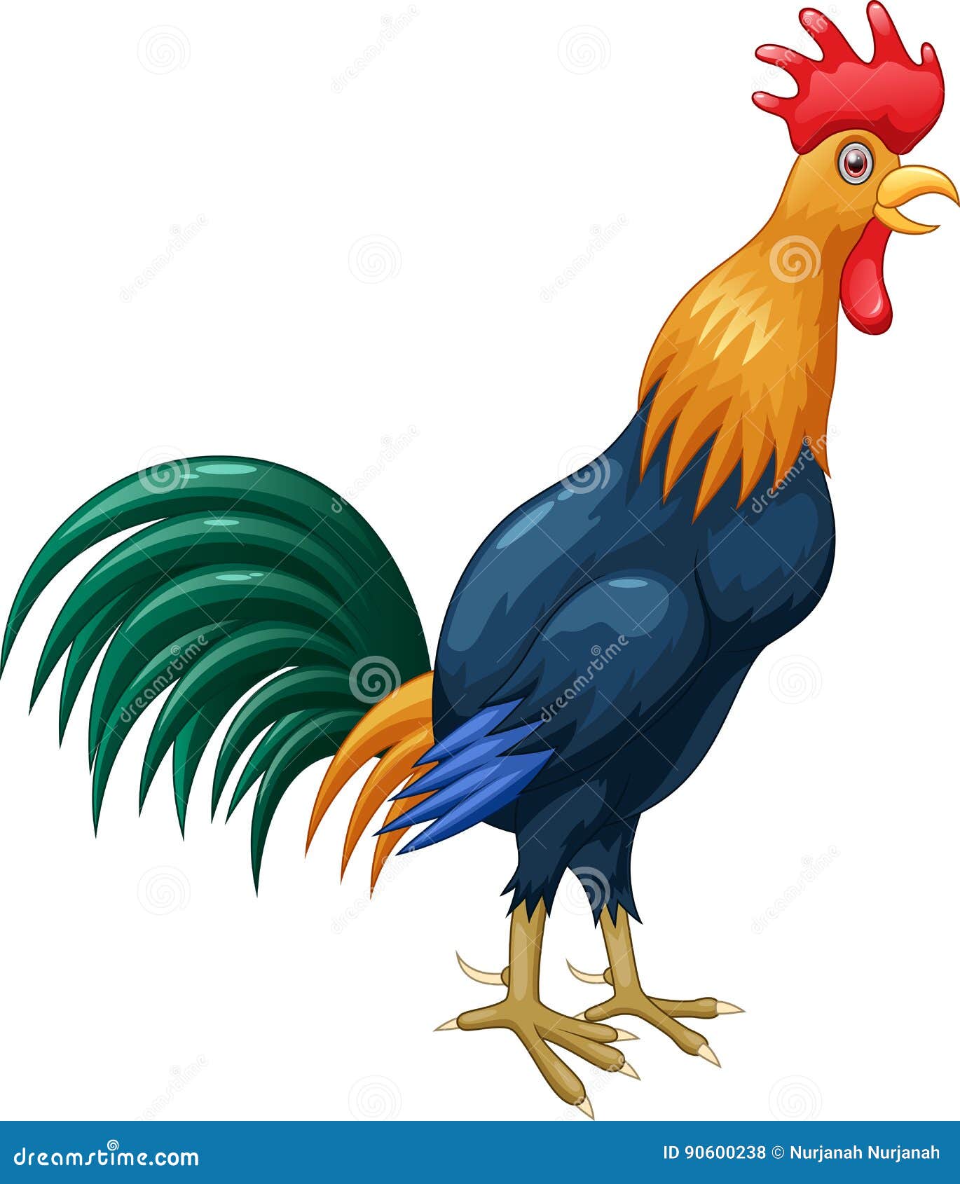 Cute rooster cartoon stock vector. Illustration of thumbs - 90600238