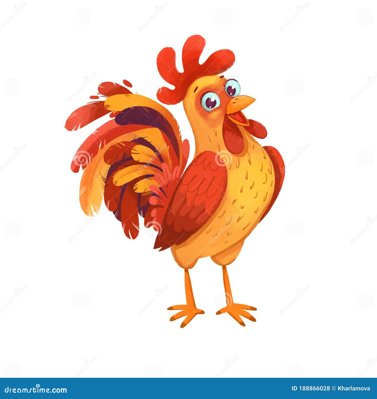 Cute Rooster Symbol Of The Chinese New Year Stock Illustration Illustration Of Decoration Celebration 188866028