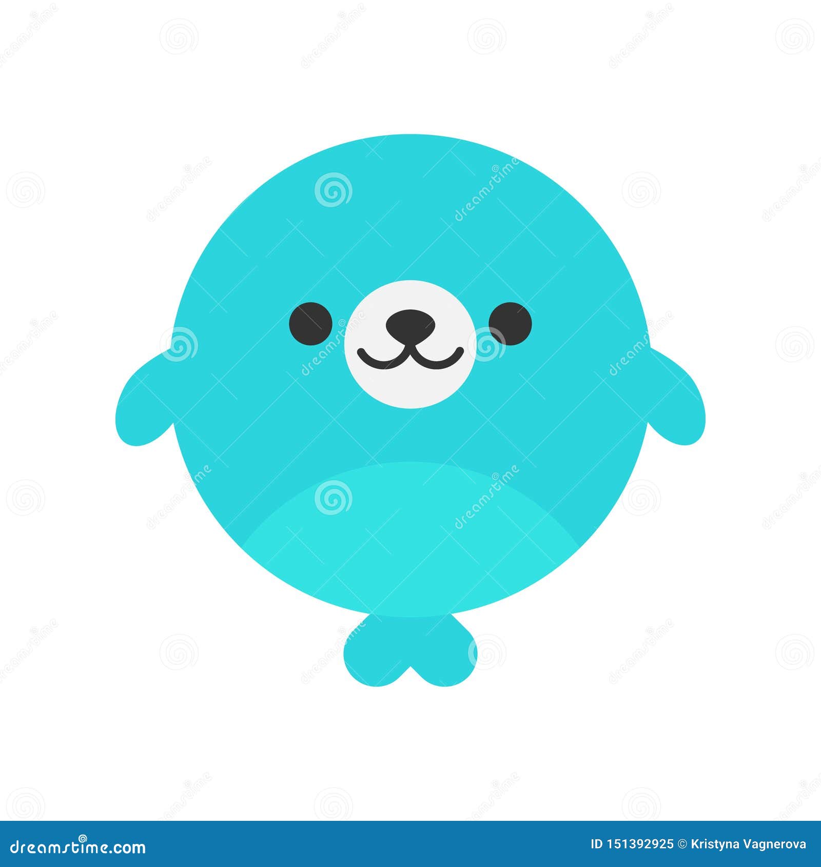 Cute Round Seal Animal Vector Graphic Icon Stock Vector - Illustration of  adorable, head: 151392925