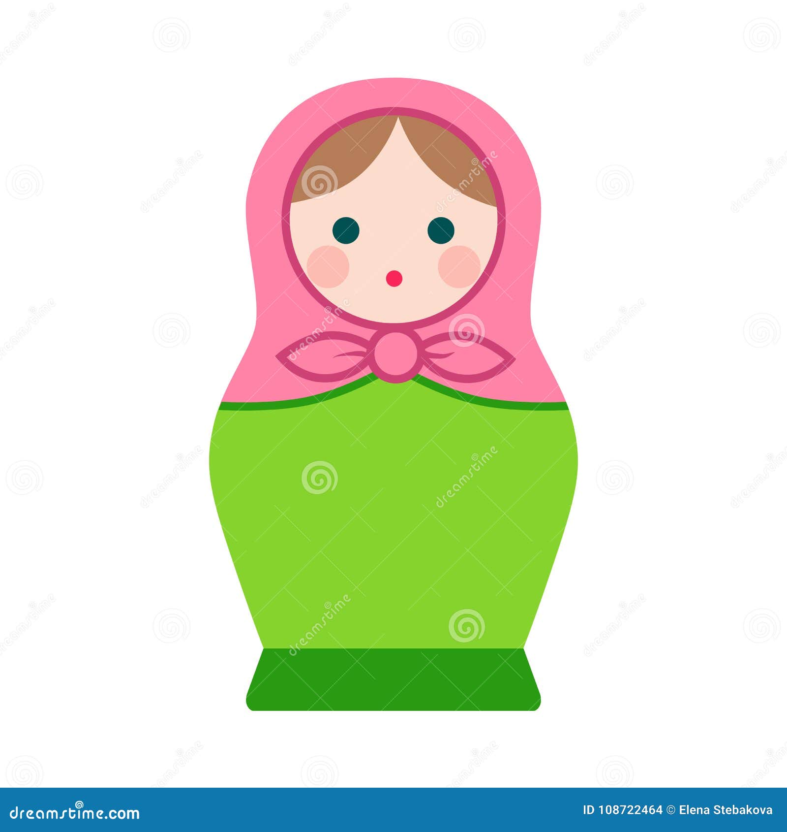 Cute Russian Matryoshka Nesting Doll Folk Toy Cartoon Ill Stock  Illustration - Illustration of matrioshka, colorful: 108722464