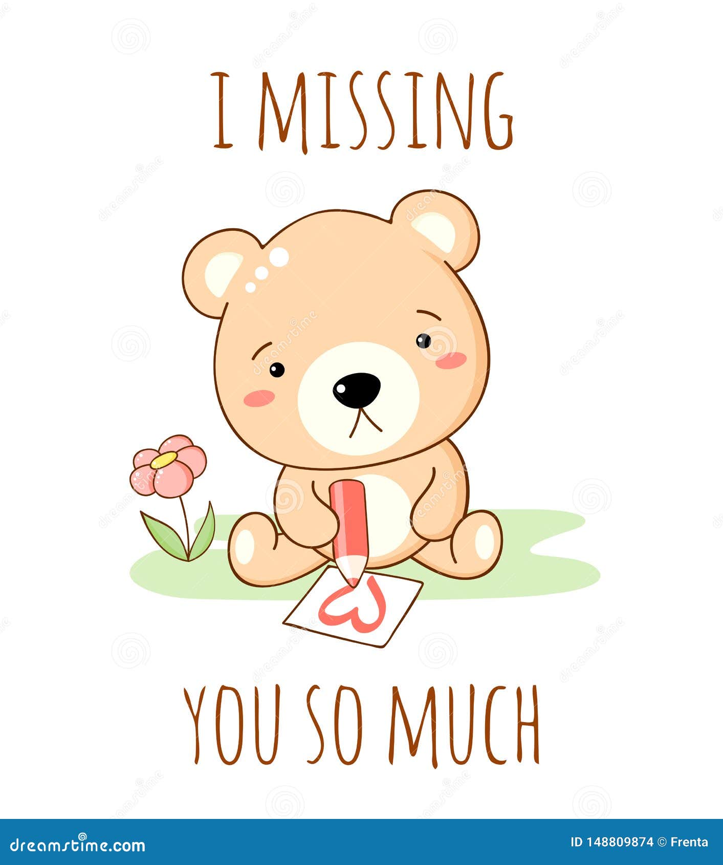 Cute Sad Cartoon Bear Draws a Pencil Heart Stock Vector - Illustration of postcard, friend: 148809874 Cute Sad Cartoon Bear Draws a Pencil Heart Stock Vector - Illustration of postcard, friend: 148809874