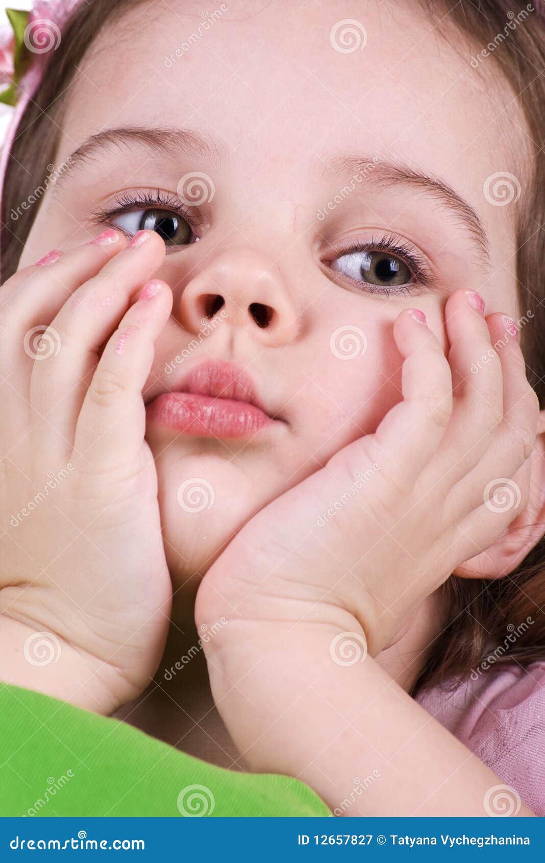 Cute Sad Little Girl Close-up Stock Image - Image of expression ...
