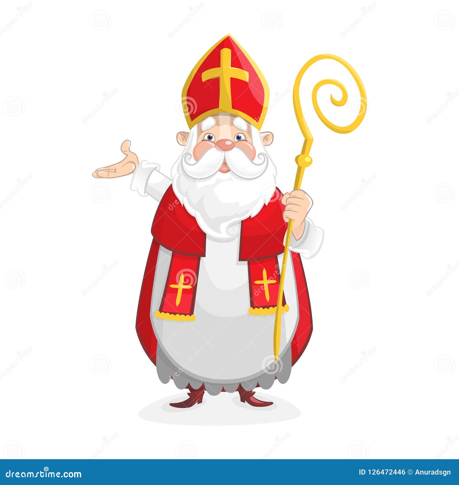 cute happy saint nicholas cartoon character