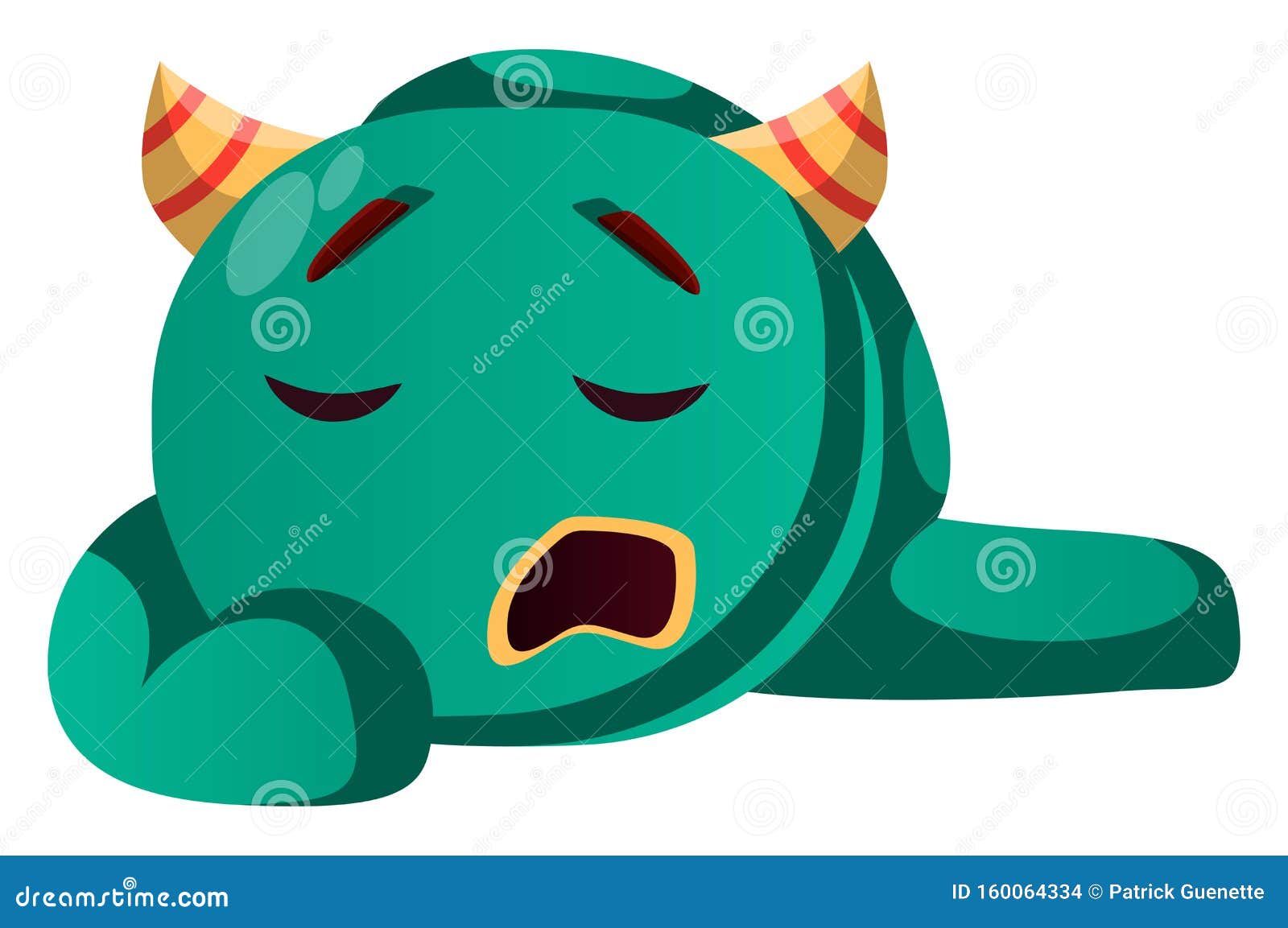 Cute Schlafrig Grune Monster Vektorgrafik Vektor Abbildung Illustration Von Hupe Hintergrund 160064334