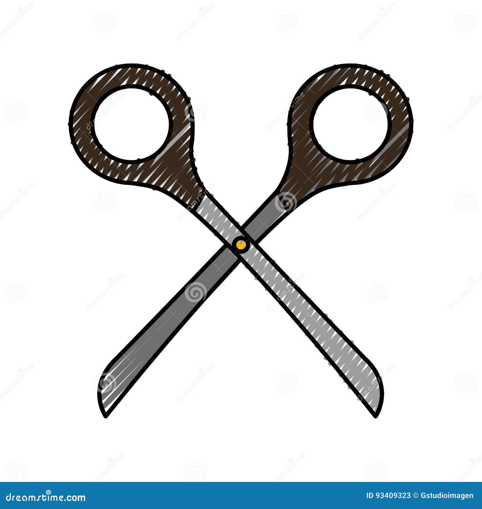 Cute Scribble Scissors Cartoon Stock Vector Illustration of scissors