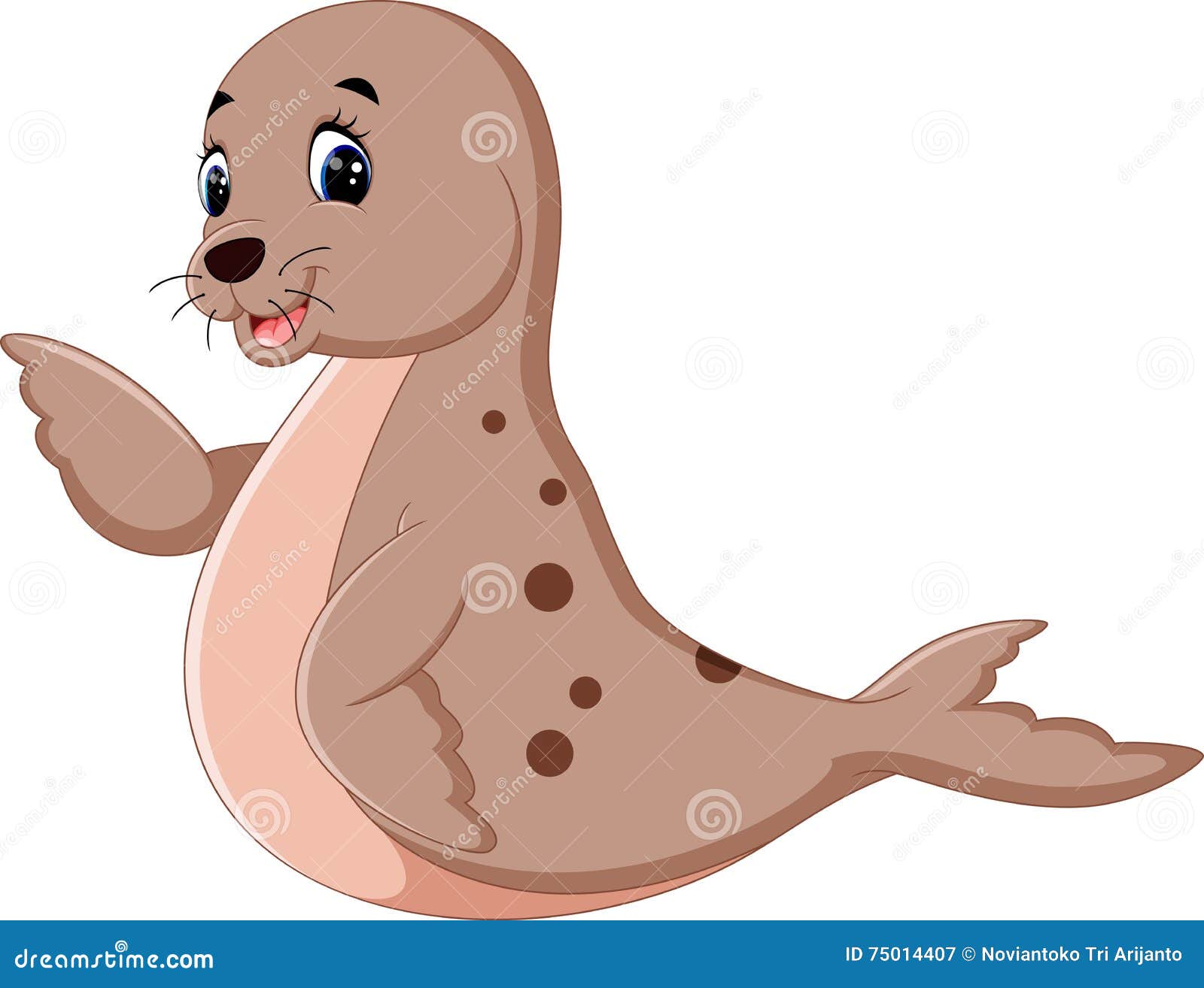 Cute seal cartoon stock vector. Illustration of animal - 75014407