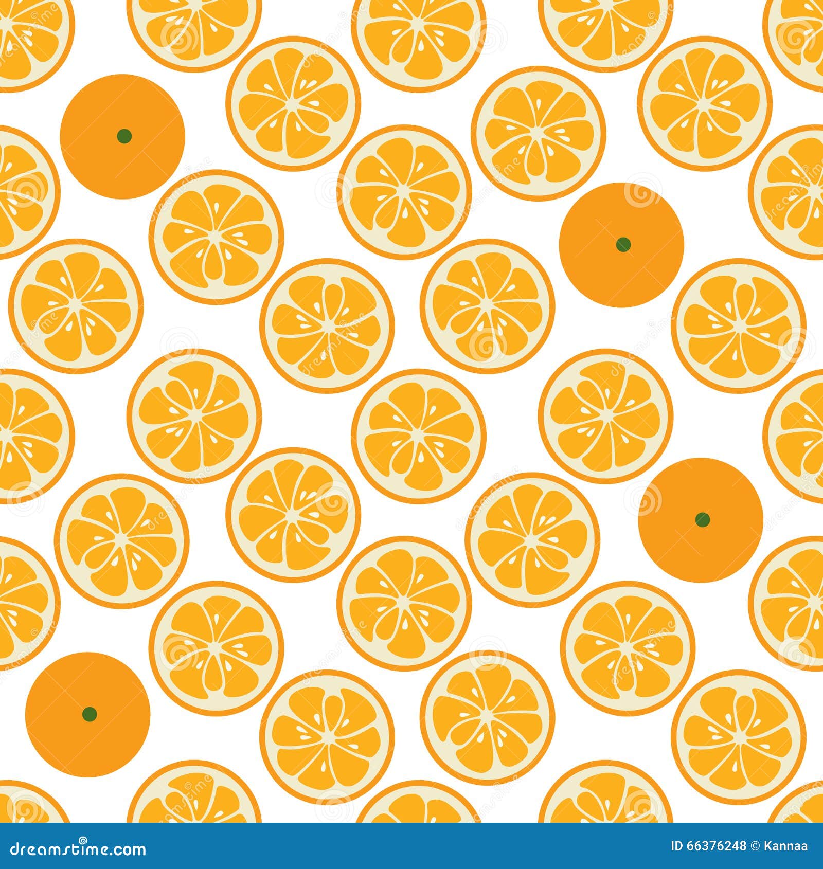  Cute  Seamless Pattern With Orange  Slices Stock Vector 