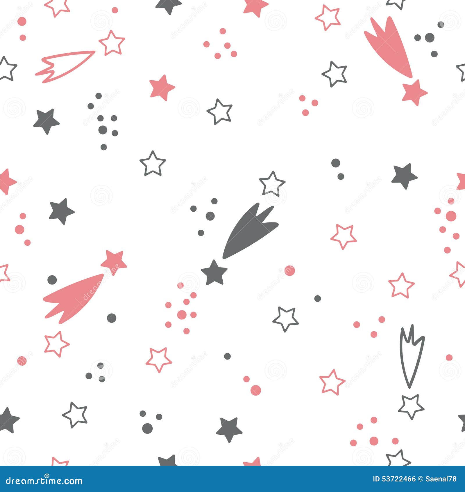 Cute Seamless Pattern With Stars. Space Background Stock 