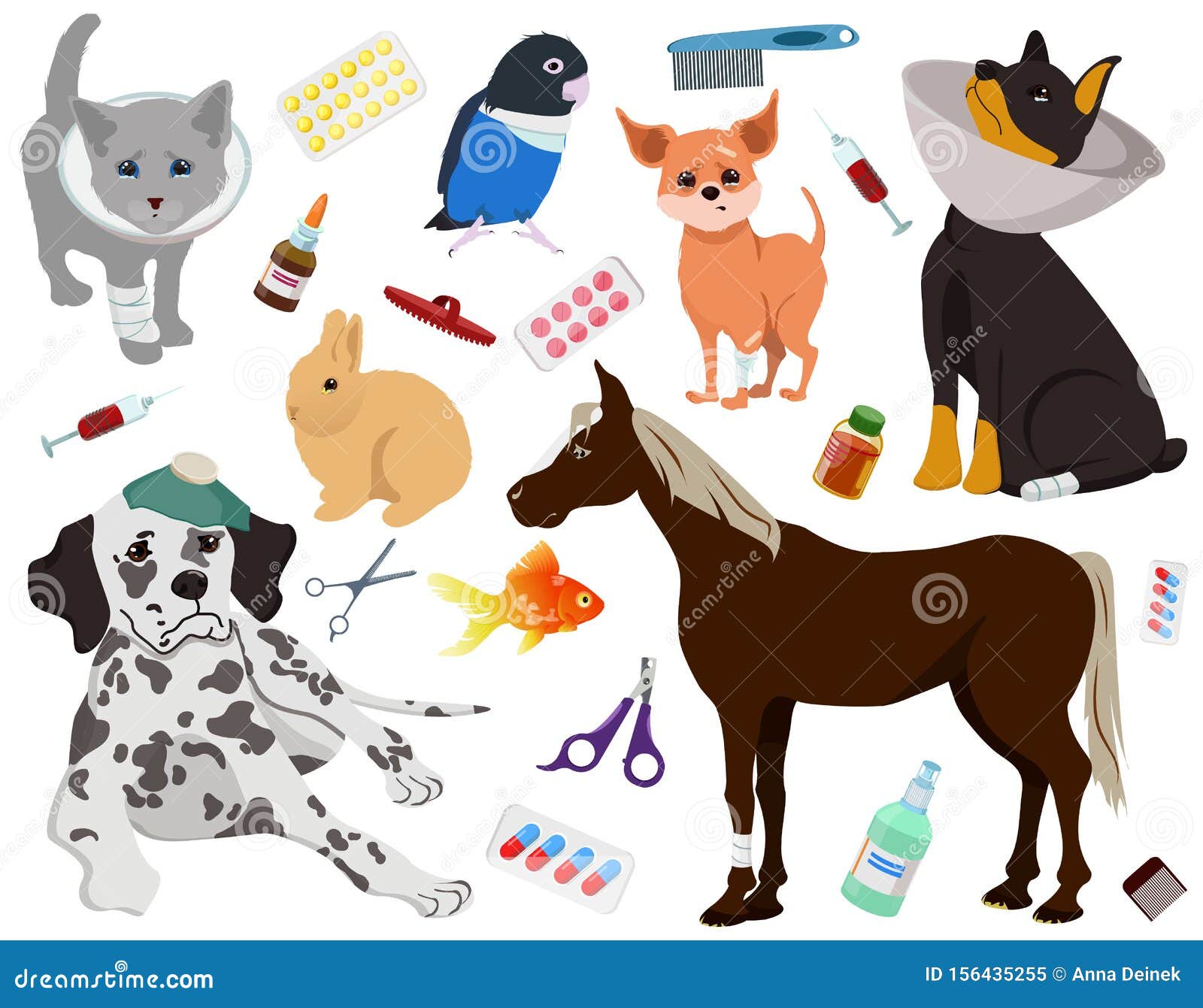 Cute, a Set of Sick Animals Stock Vector - Illustration of animal, hamster: 156435255 Cute, a Set of Sick Animals Stock Vector - Illustration of animal, hamster: 156435255