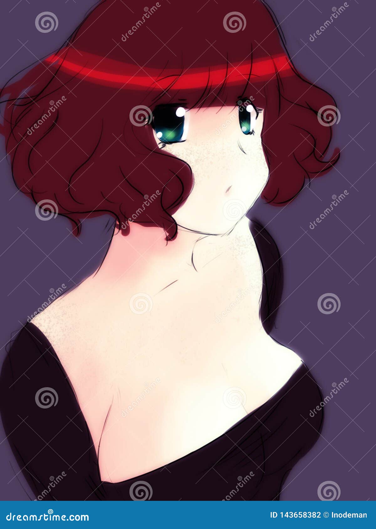 Sexy Anime Girl With Red Hair