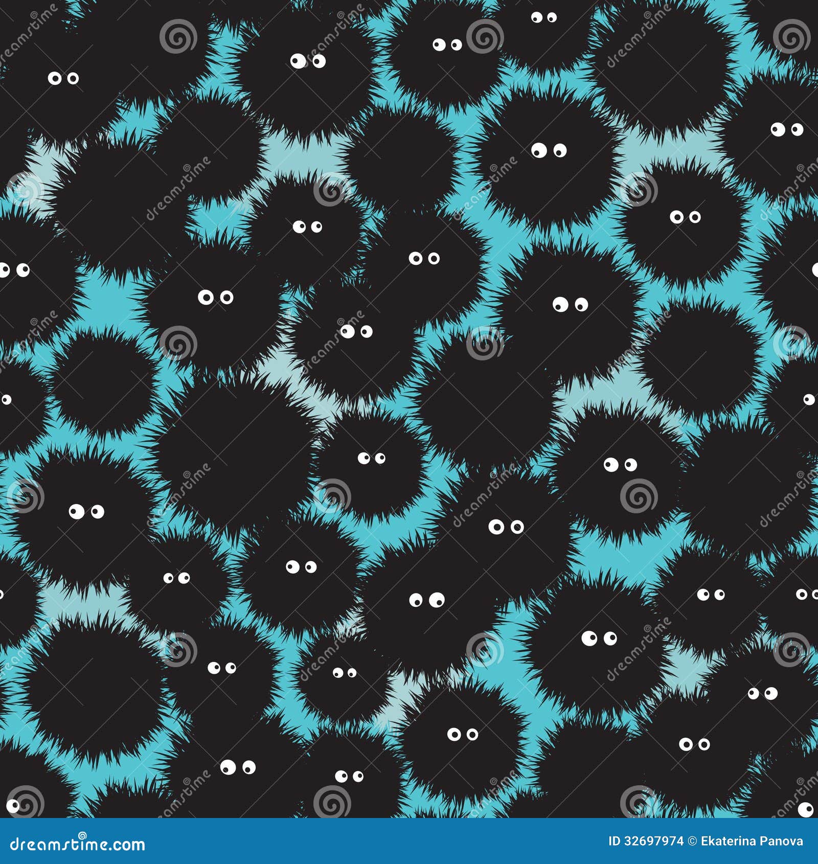 Cute shaggy monster. stock vector. Illustration of anime 32697974