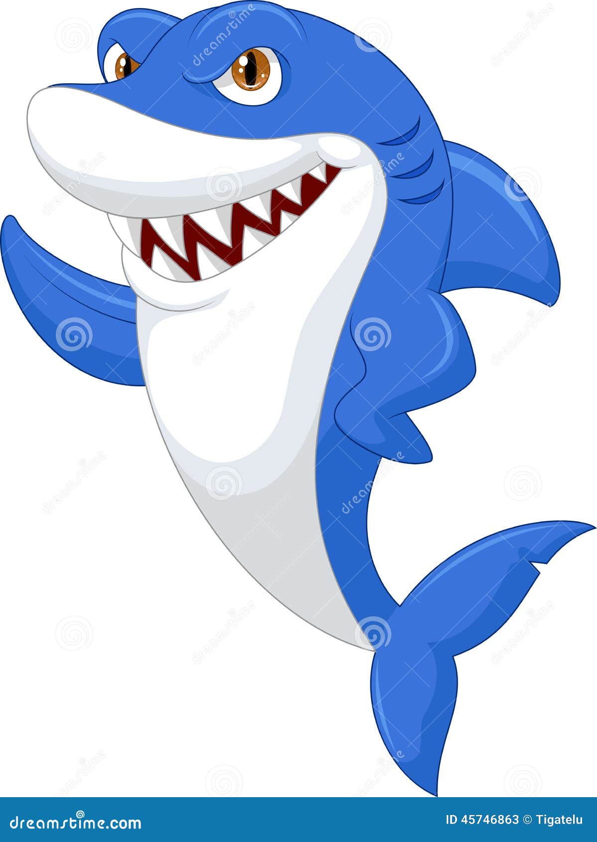 Cute shark cartoon stock vector. Illustration of fear - 45746863