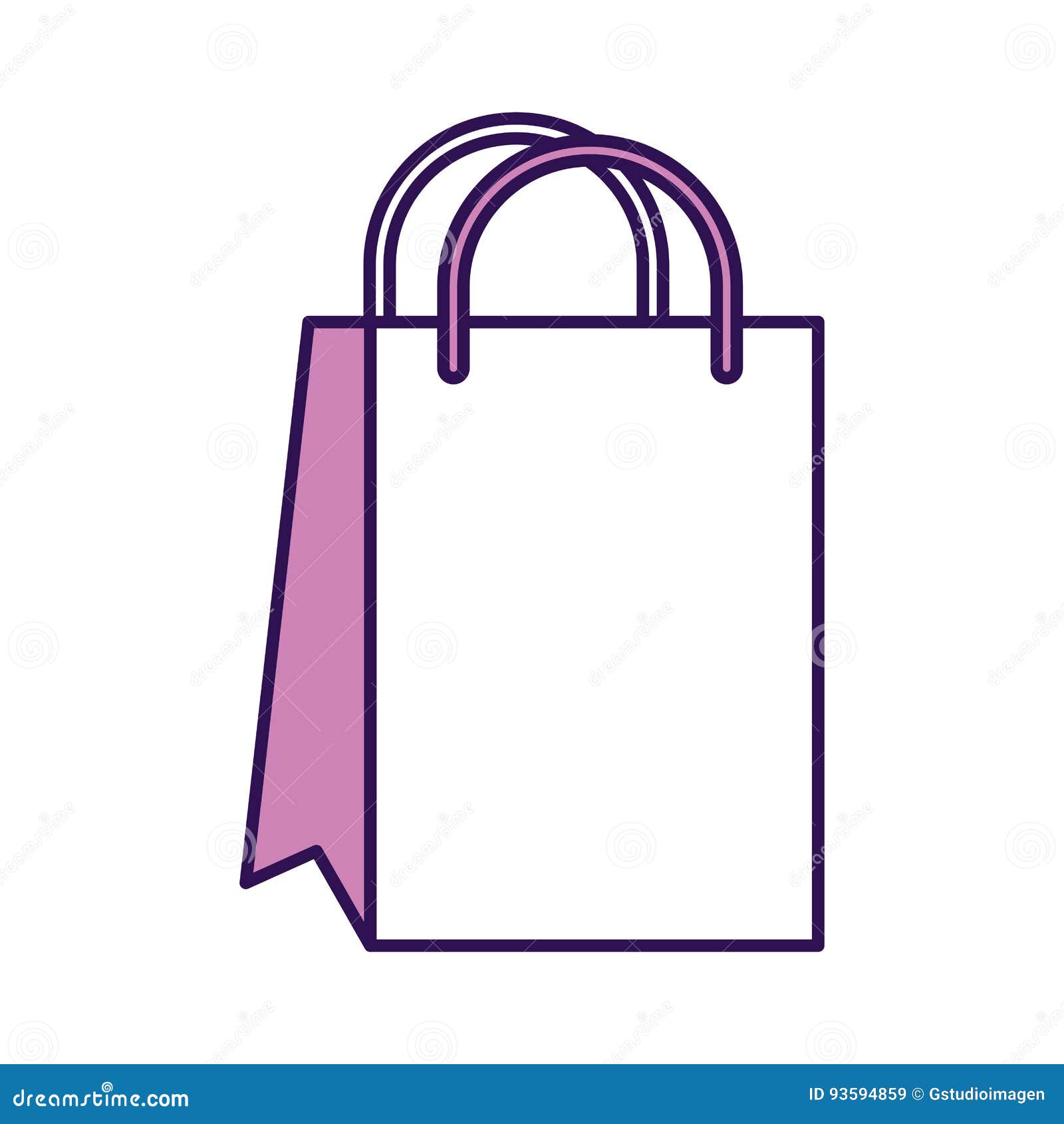 Shopping Bag Cartoon Illustration Design Icon Stock Vector