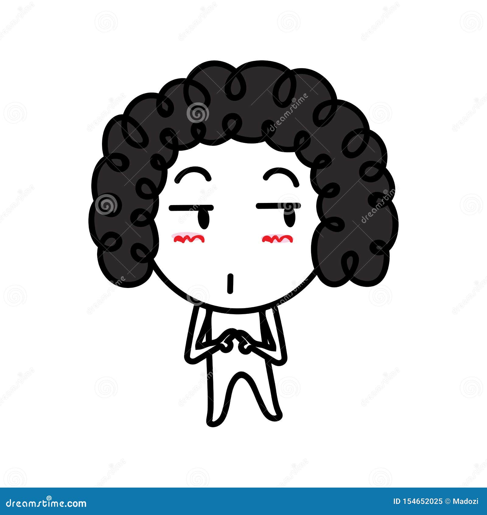 Cute Shy Cartoon Character stock vector. Illustration of cheerful -  154652025