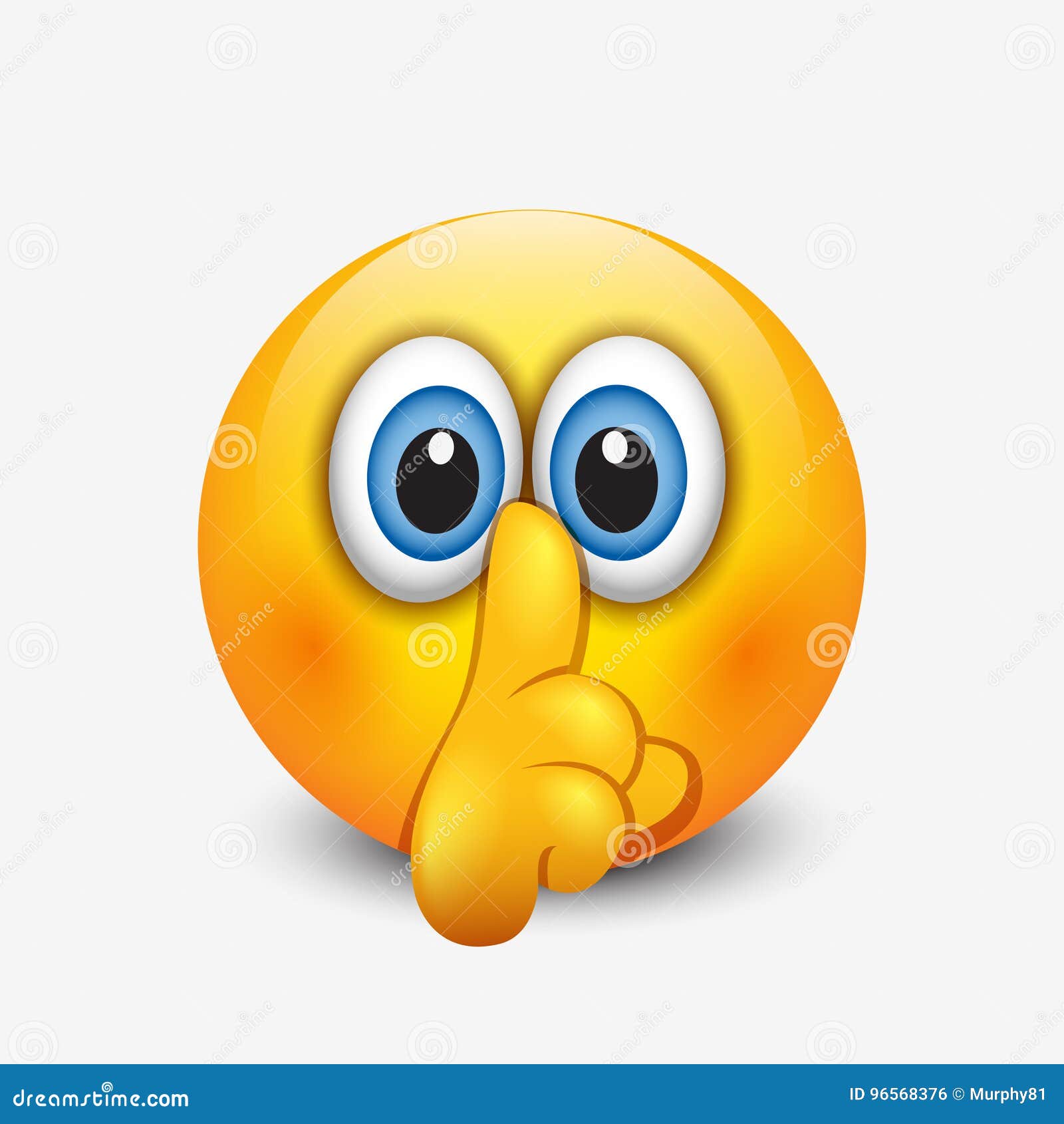 Cute Silence Emoticon, Emoji, Smiley Vector Illustration Stock Vector