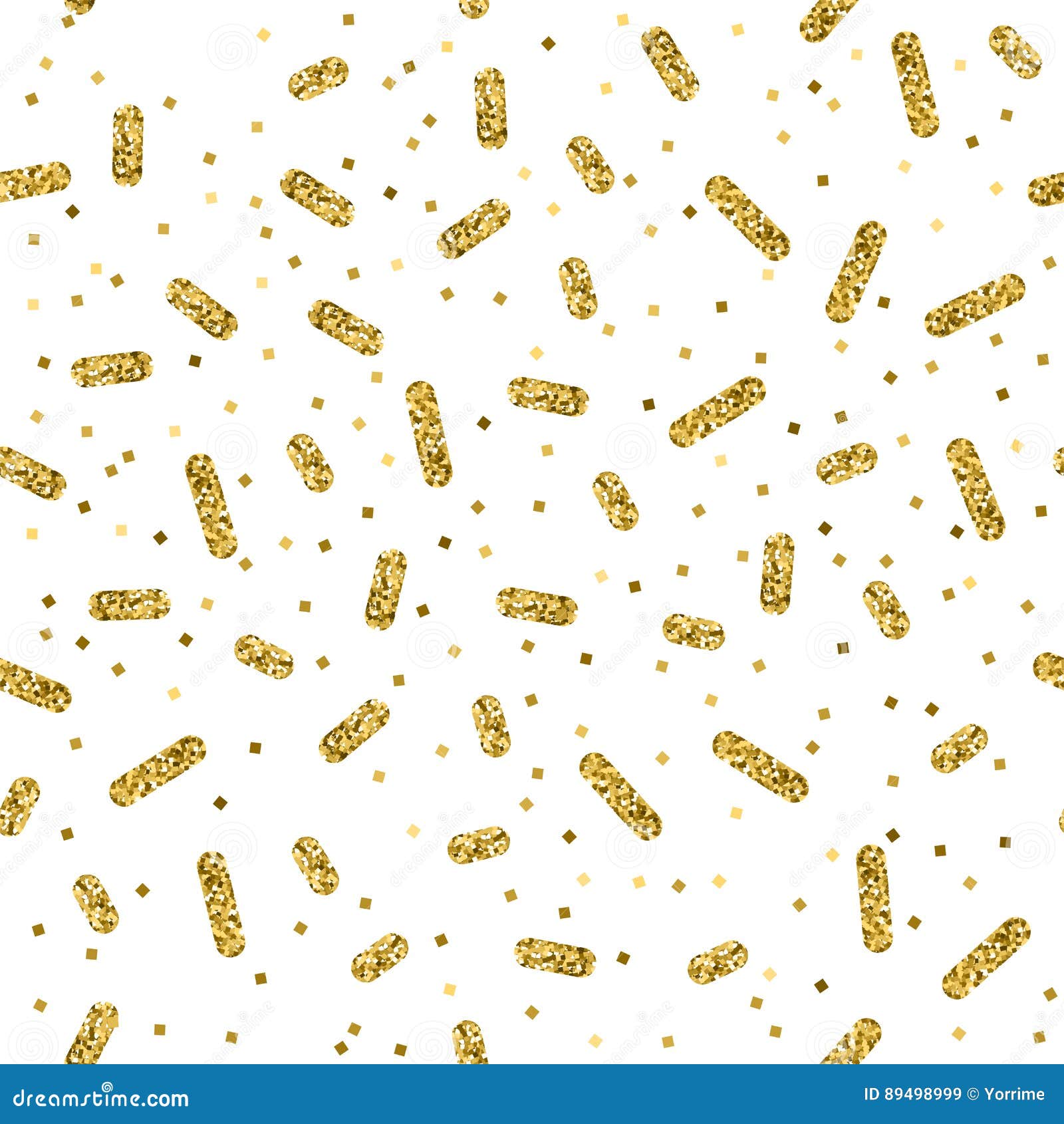 Cute Simple Golden Glitter Sprinkles Seamless Pattern Stock Vector