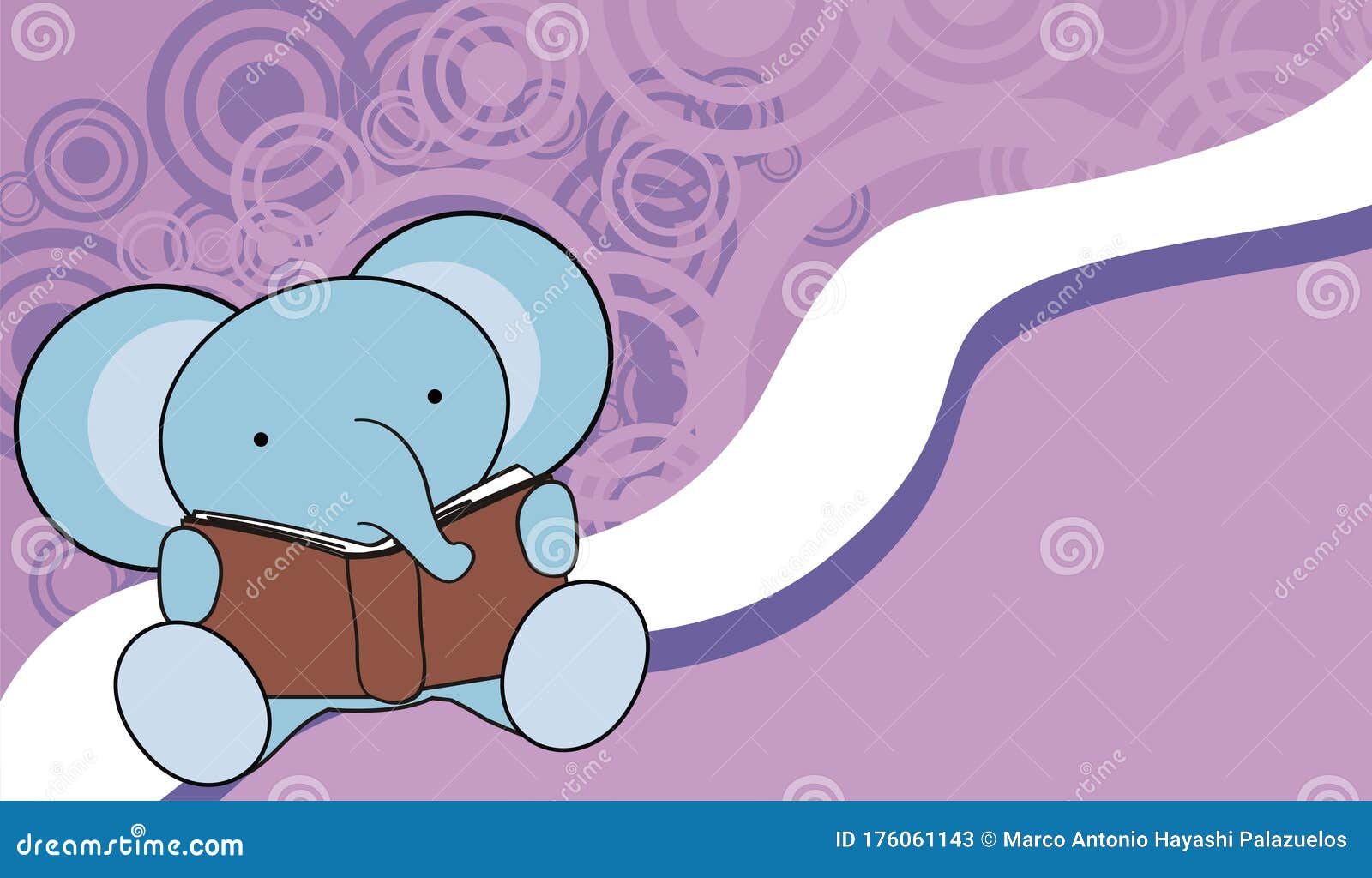 Download Cute Sitting Baby Elephant Cartoon Reading Background ...