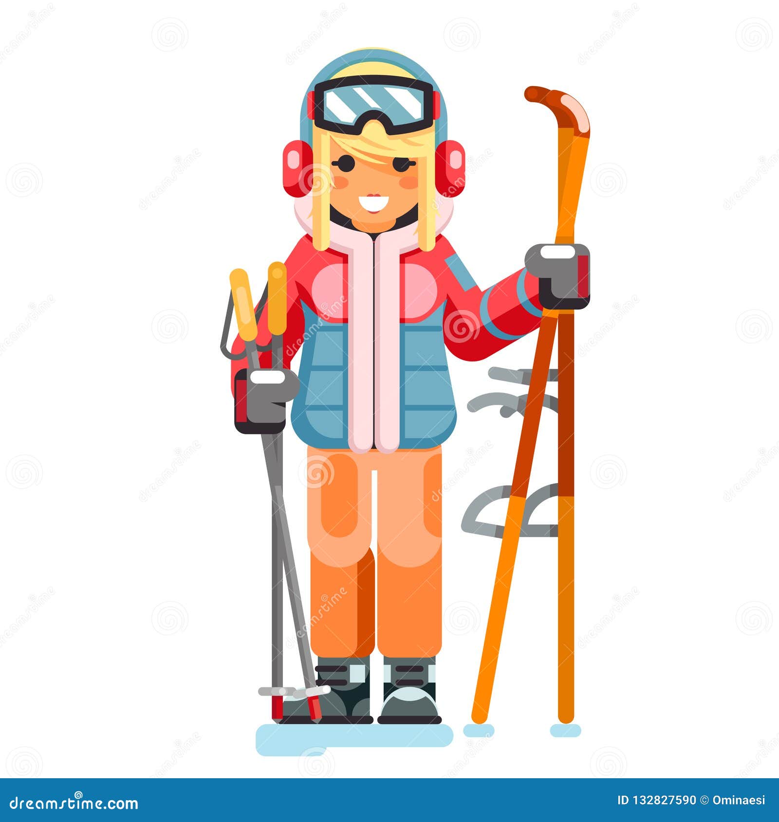 Cute Skier Girl Ski Winter Sport Resort Holidays Skiing Mountain