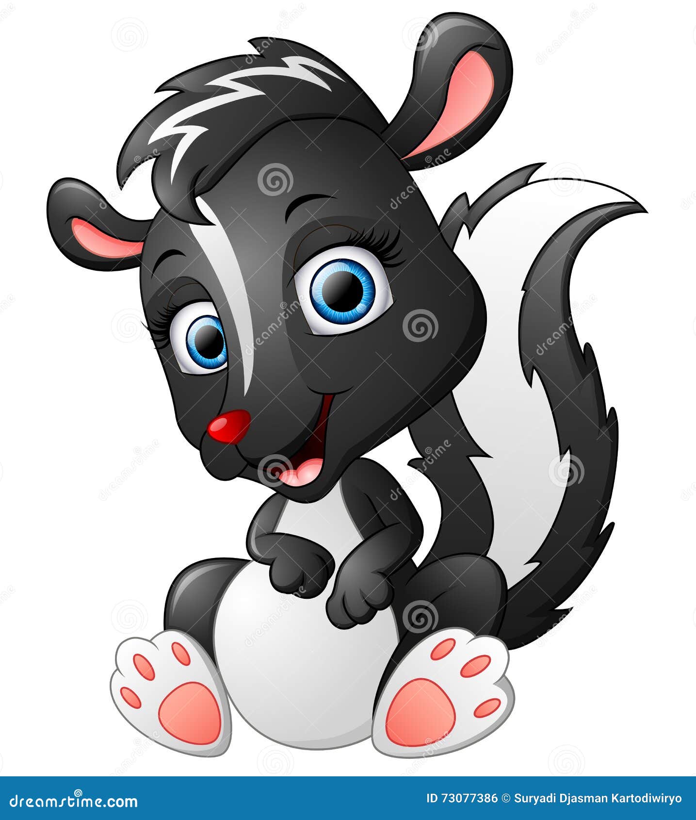 Cute skunk cartoon stock vector. Illustration of hairy - 73077386