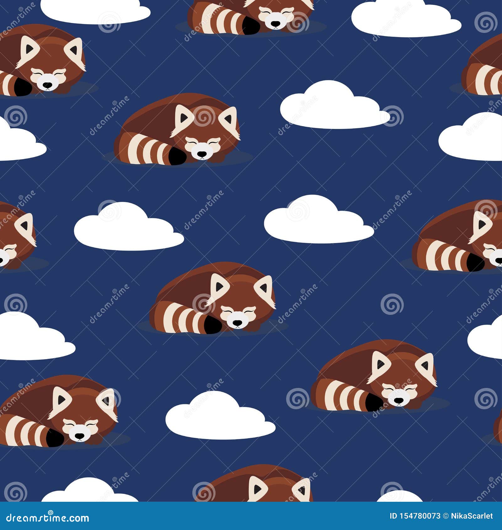 Sleeping Red Panda with Clouds Stock Vector - Illustration of wallpaper, nature: 154780073 Sleeping Red Panda with Clouds Stock Vector - Illustration of wallpaper, nature: 154780073
