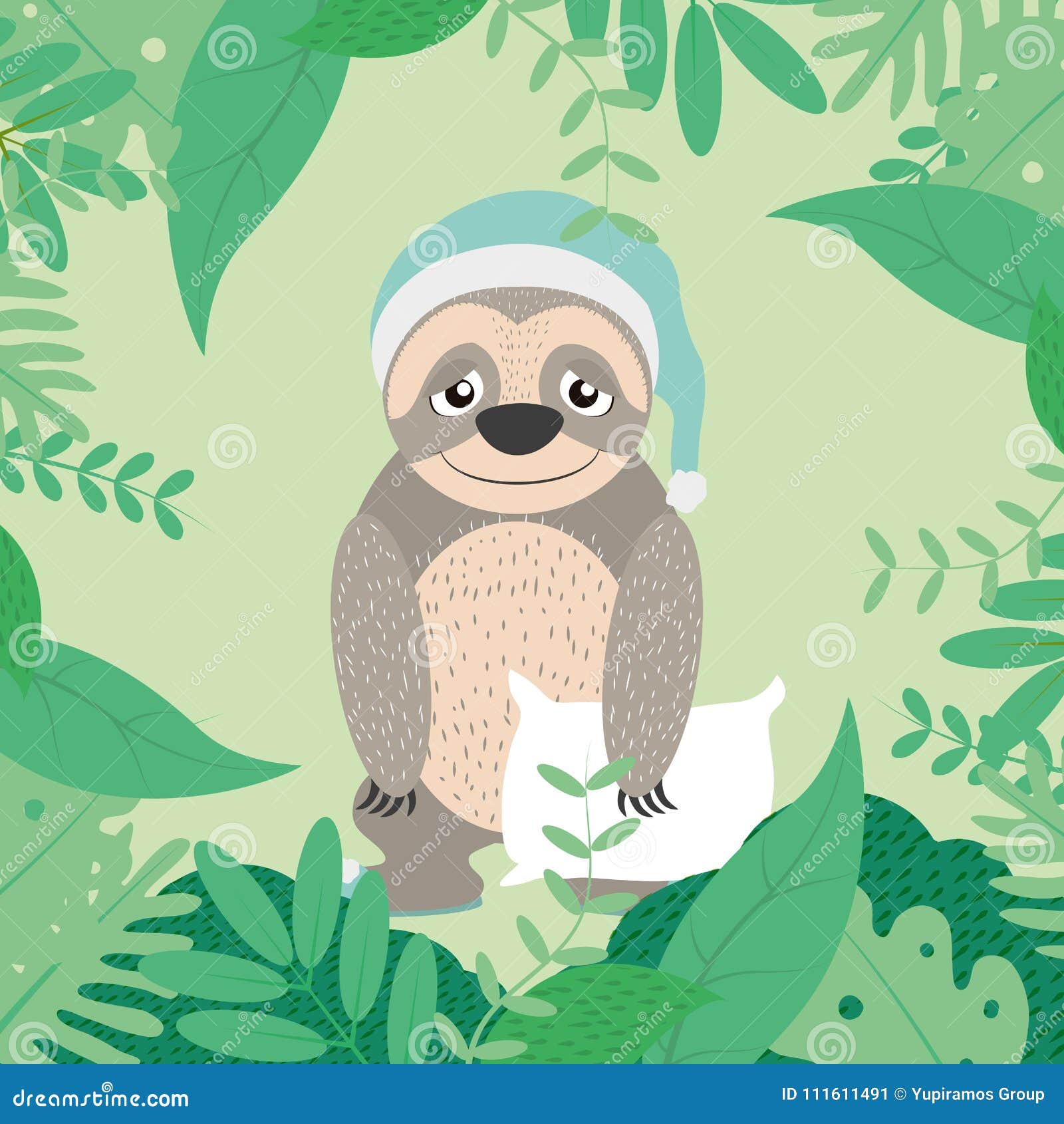 cute sloth with pijama