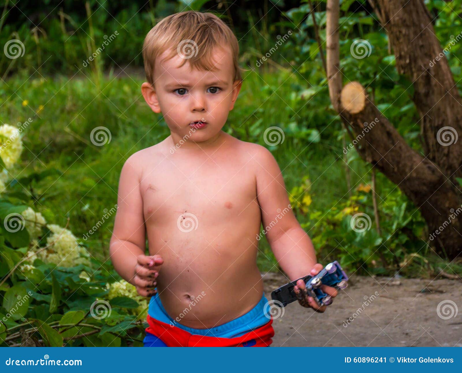 Cute Small Boy on Vacation in Outdoor Stock Image - Image of happy ...