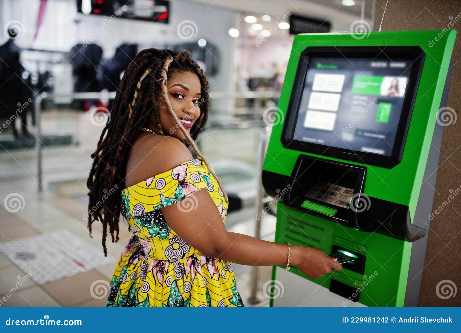 Cute Small Height African American Girl with Dreadlocks Stock Photo