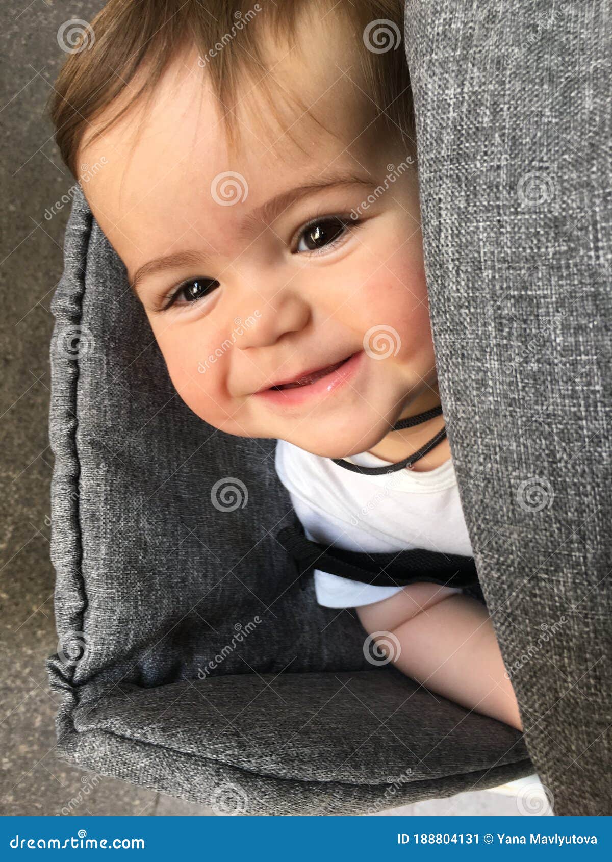 Cute Small White Skin with Light Brown Hair Eleven Months Baby Kid with  Funny Smile on Face Looking Up Laughing, Little Child with Stock Image -  Image of child, adorable: 188804131
