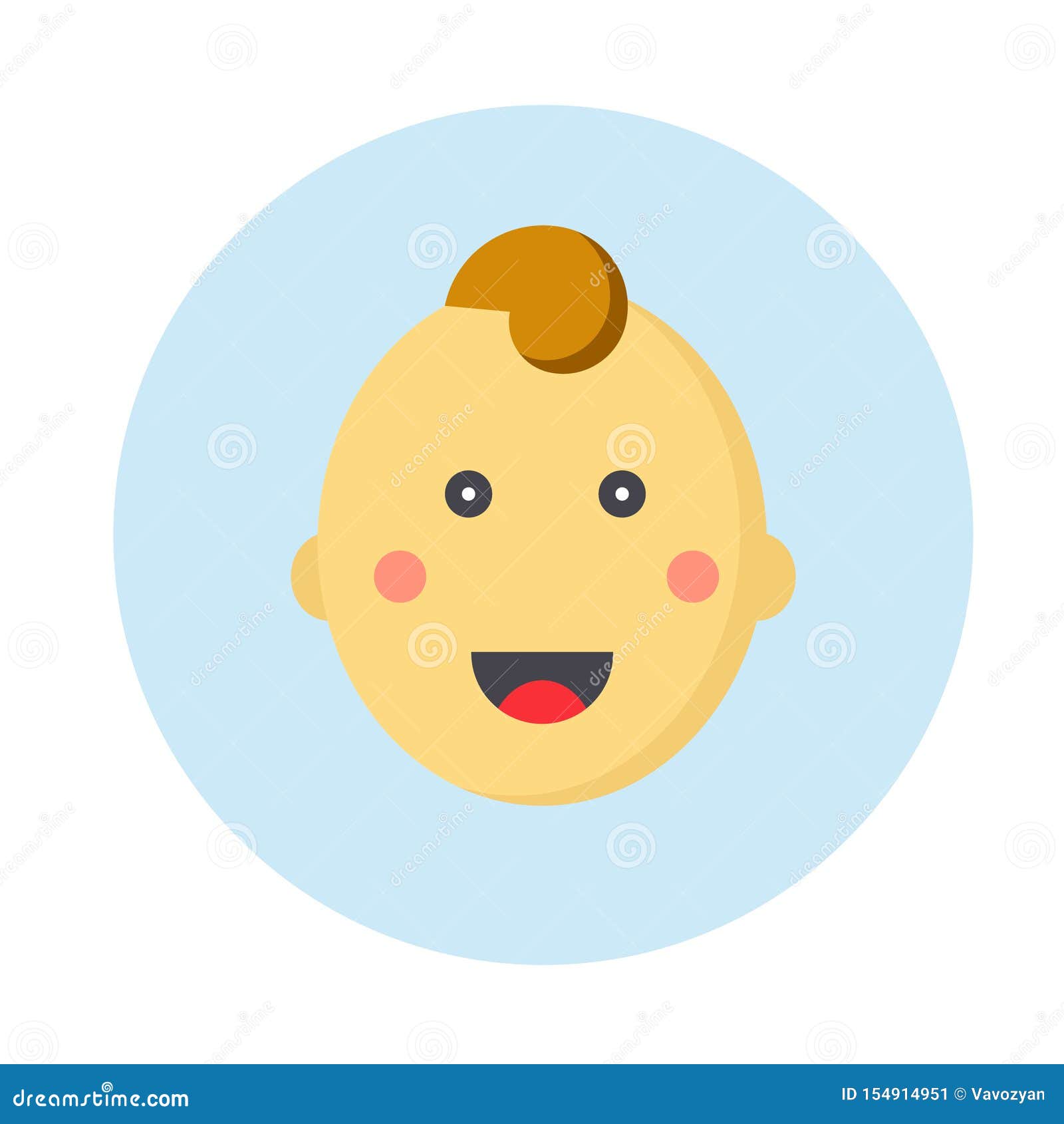 Cute Baby Face without Hair Stock Vector - Illustration of happy, girl:  154914951