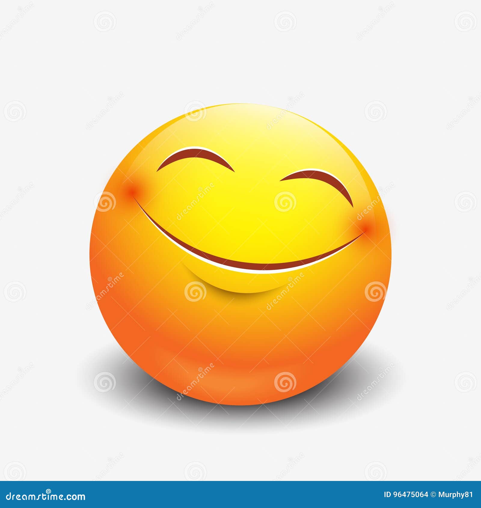 Cute Smiling Emoticon, Emoji, Smiley - Vector Illustration Stock ...