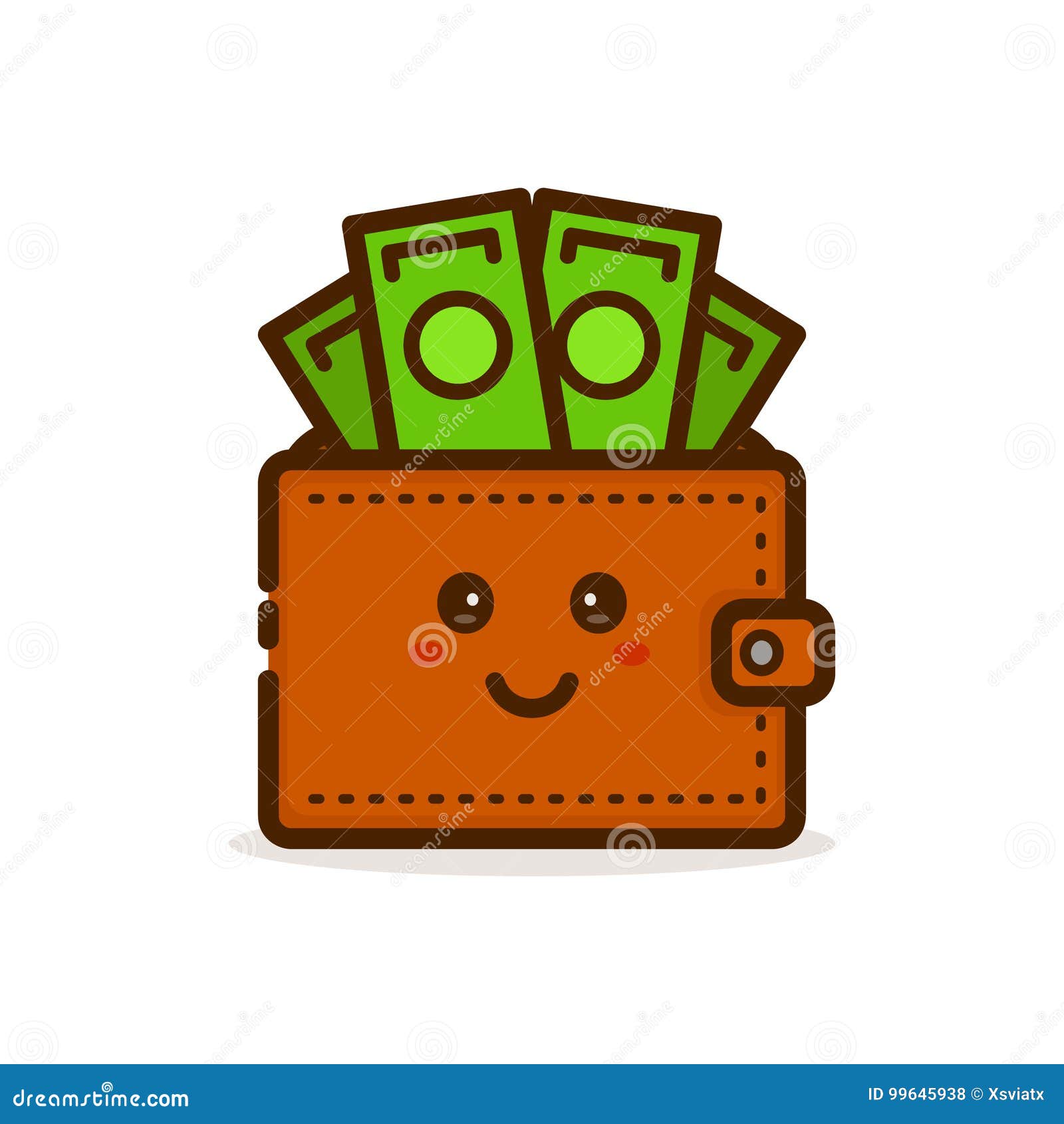 Cute Smiling Happy Money Wallet Vector Stock Vector Illustration - royalty free vector cute smiling happy money wallet vector