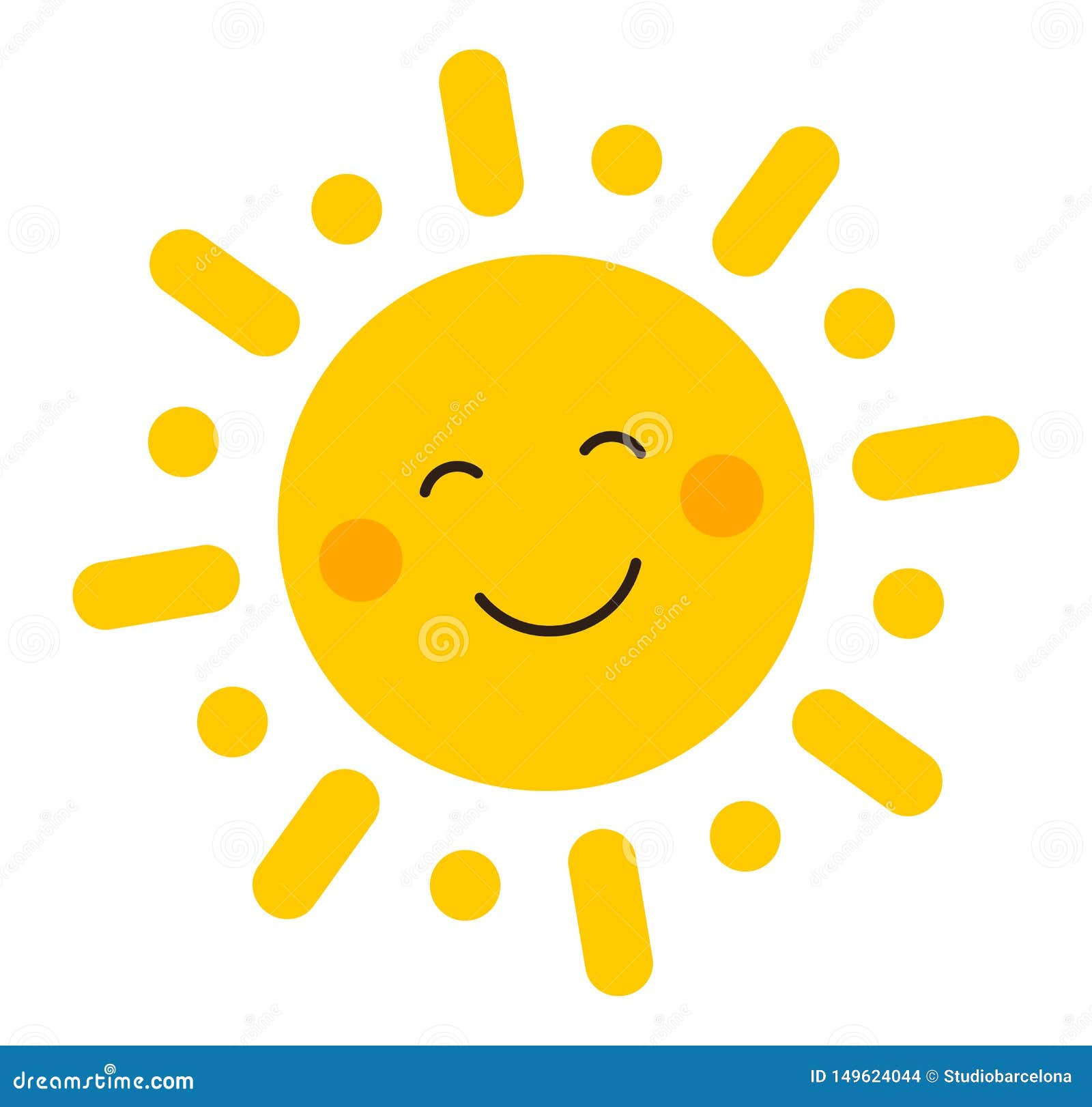 cute smiling sun icon