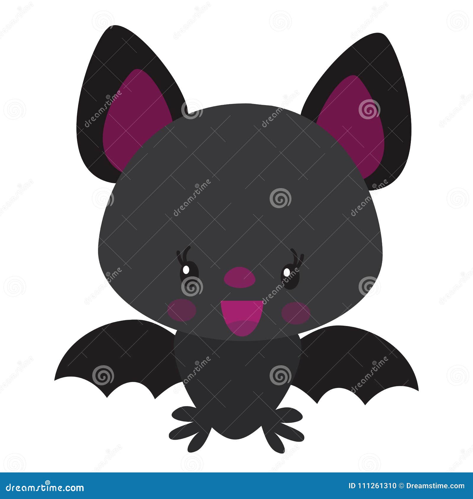 Cute Smilling Bat Vector Illustration Stock Illustration - Illustration ...