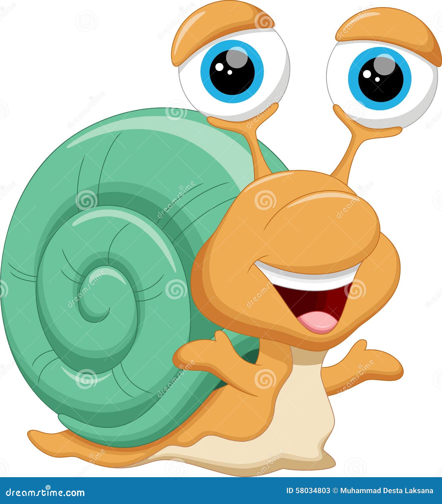 Cute Snail Cartoon Illustration 58034803 - Megapixl