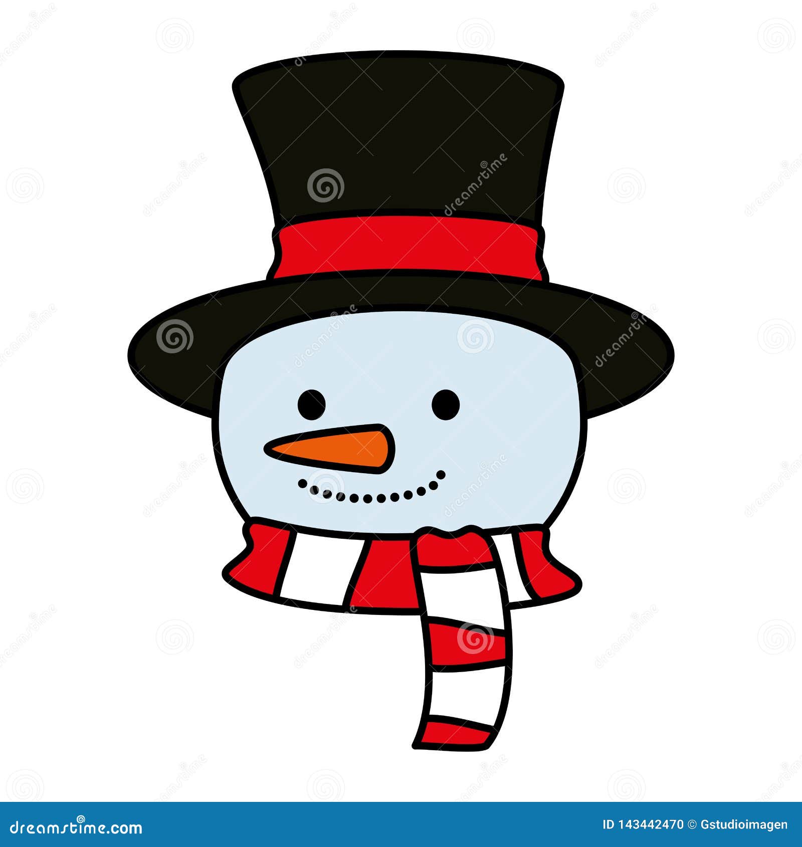 Download Cute Snowman Head Christmas Character Stock Vector ...