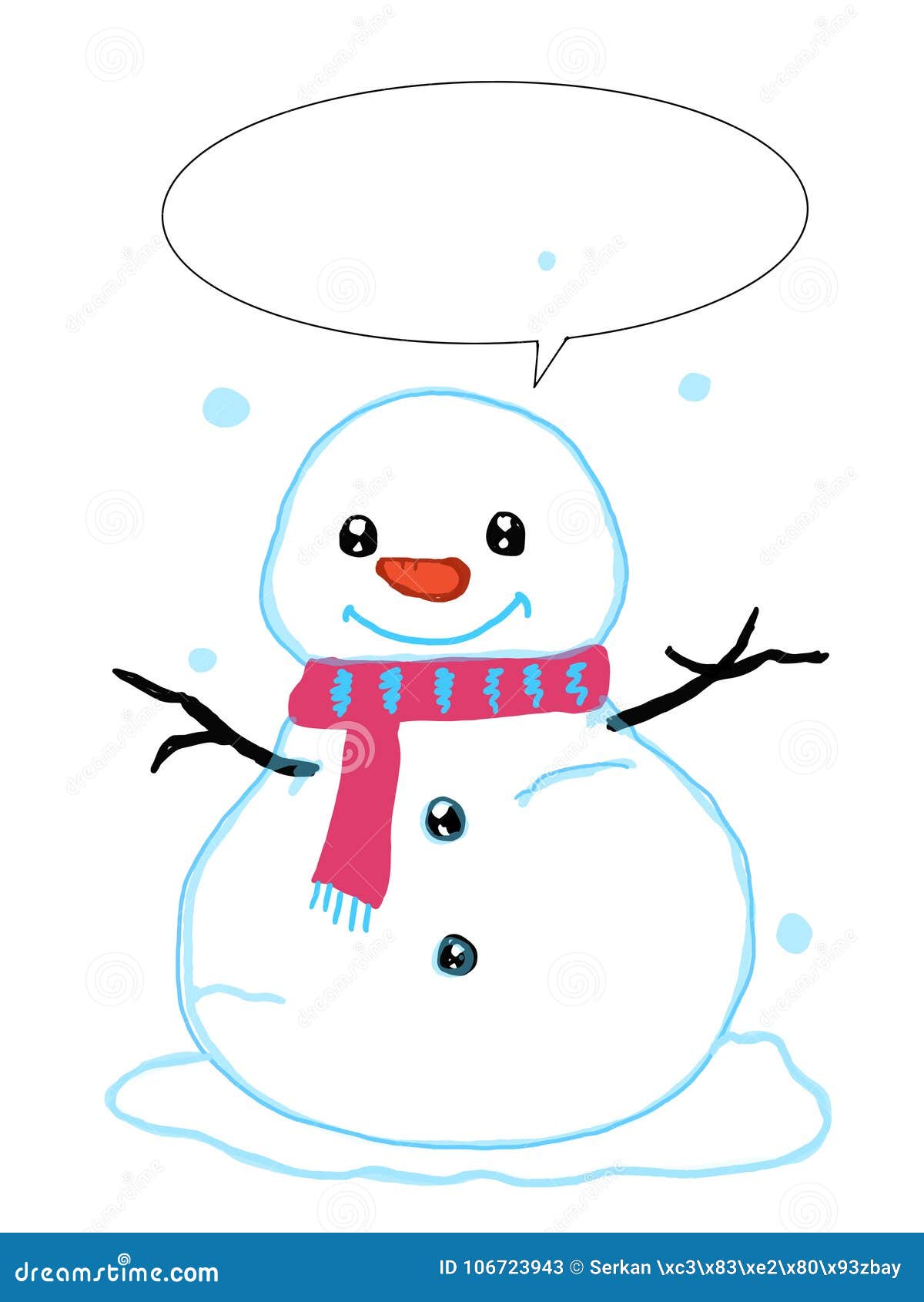 Cute Snowman And Speaking Pattern Illustration Cartoon Drawing White Background Stock Illustration Illustration Of Pattern Cartoon