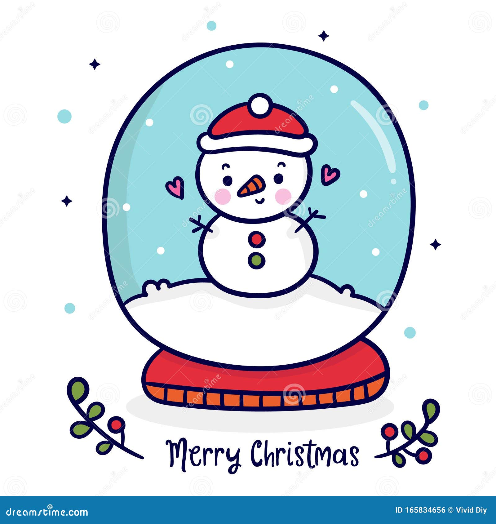 Cute Snowman Vector En Globo Terráqueo. Navidad. Feliz Navidad. Kawaii  Dibujo Animado Estilo Doodle Invernal, Decoración Infantil Ilustración del  Vector - Ilustración de nuevo, alegre: 165834656