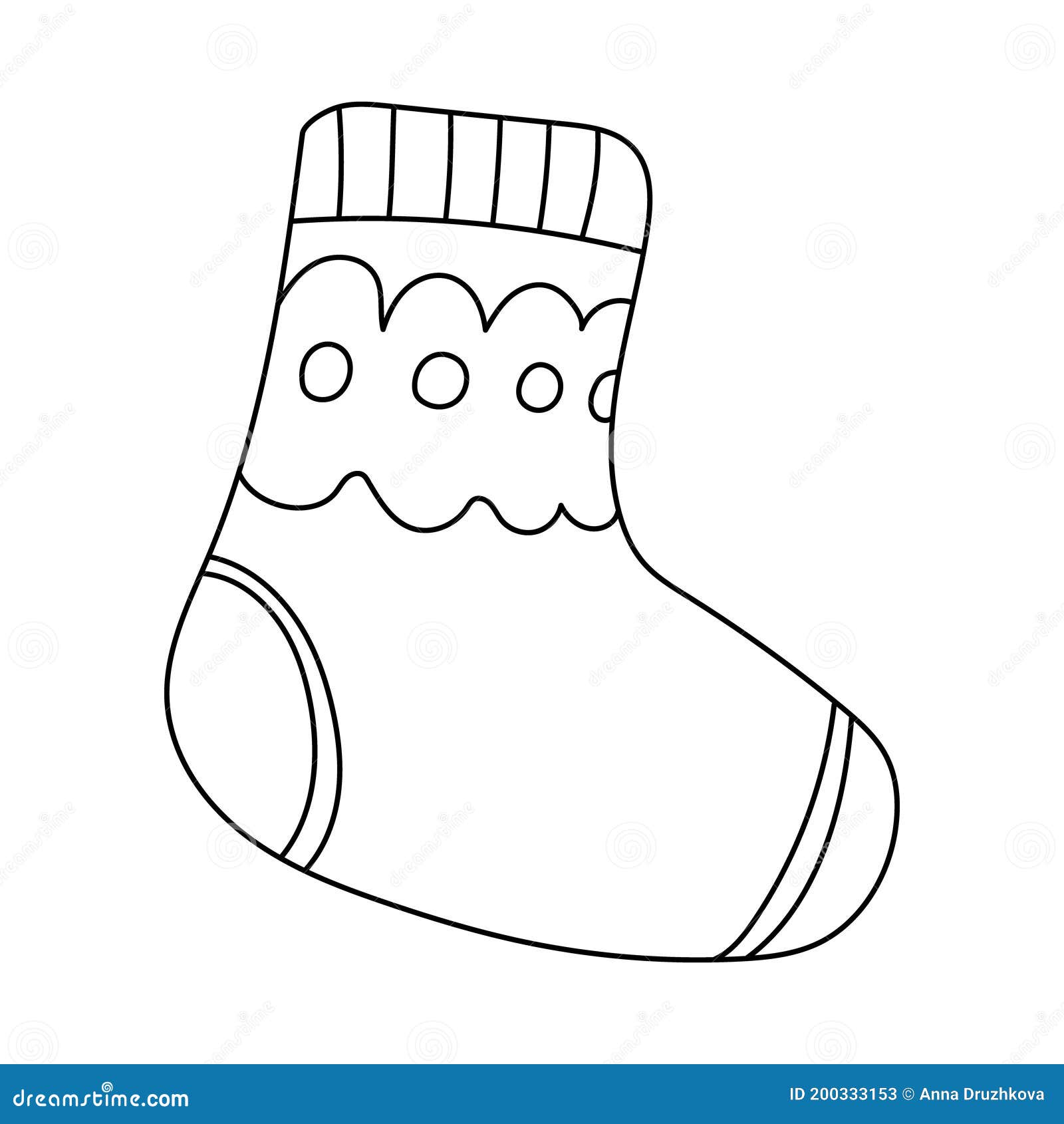 Cute Sock in Doodle Sketch Style. Stock Vector - Illustration of ...