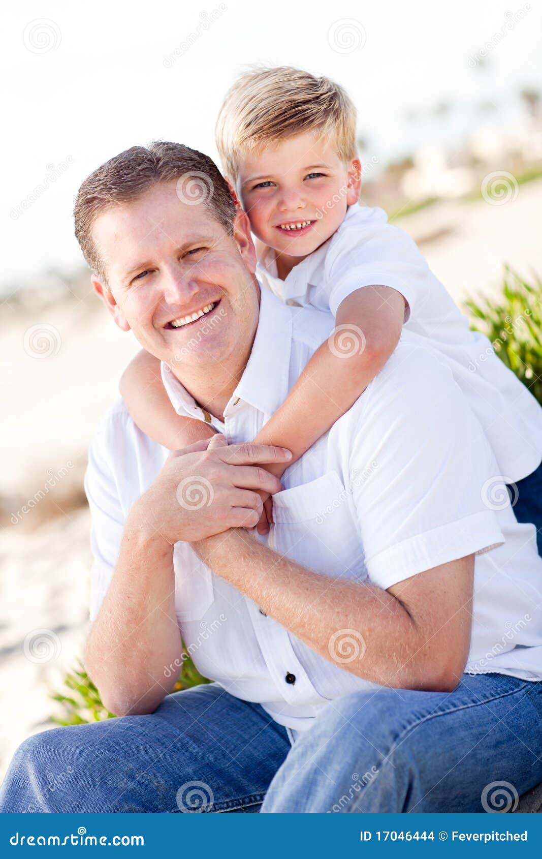Cute Son With His Handsome Dad Portrait Stock Photo - Image of child