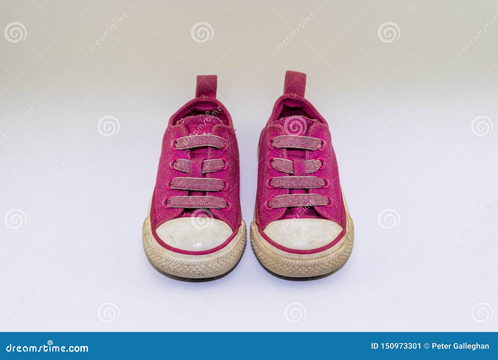 Cute Sparkly Pink Kids Shoes With Laces 