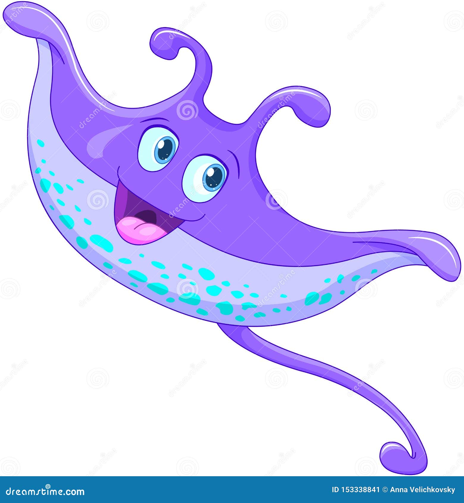 Download Cute Stingray stock vector. Illustration of water, picture ...