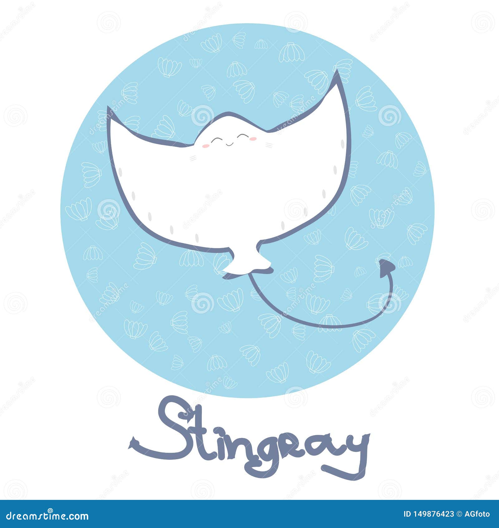 Download Cute stingray pattern stock vector. Illustration of kawaii ...