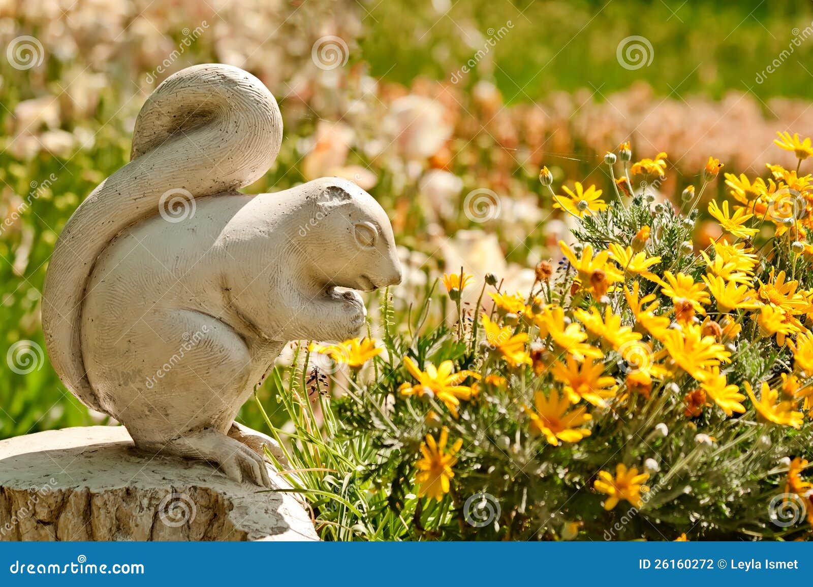 A Cute Stone Chipmunk Statue Stock Photo - Image of bright, object