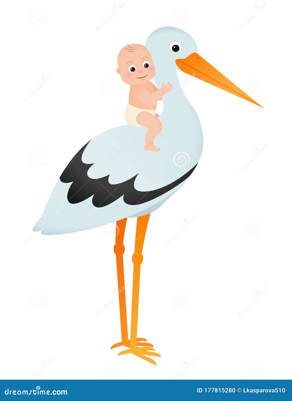 Cute stork with baby stock vector. Illustration of carrying - 177815280 Cute stork with baby stock vector. Illustration of carrying - 177815280