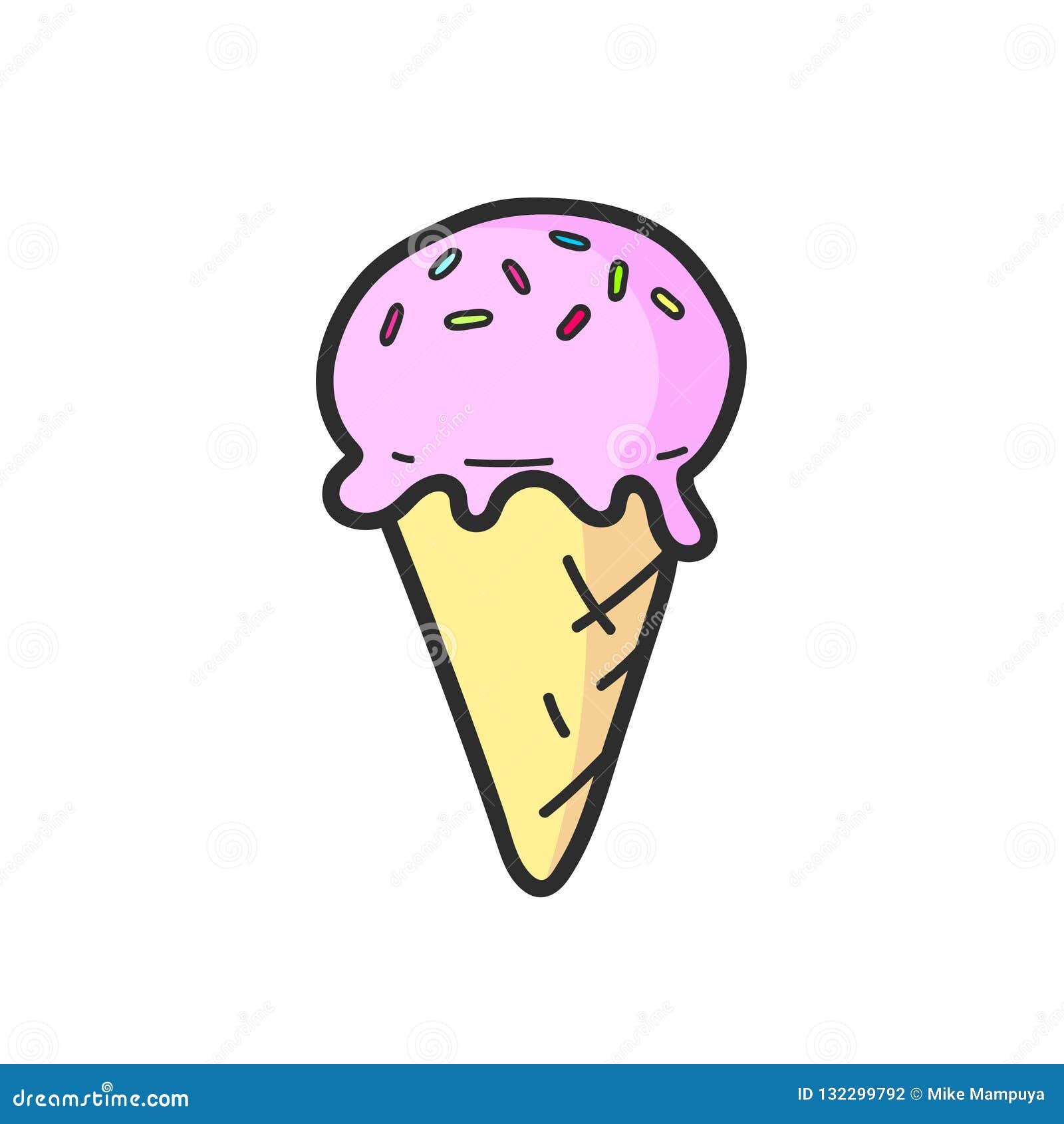 cute line drawing of a ice cream Stock Vector Image & Art - Alamy-saigonsouth.com.vn