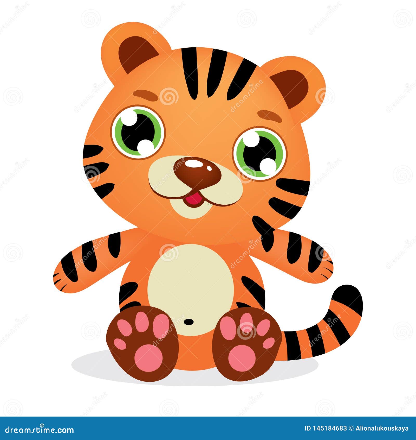 Download Cute Striped Baby Tiger Kid Graphic Illustration Stock ...