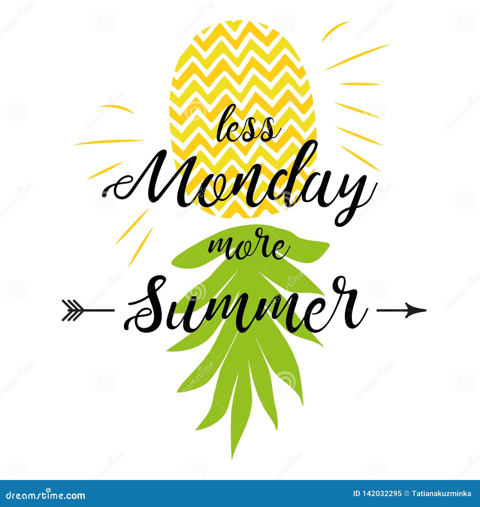 cute summer phrase with pineapple. summer fresh sign juicy sweet pineapple in bright color summer quote