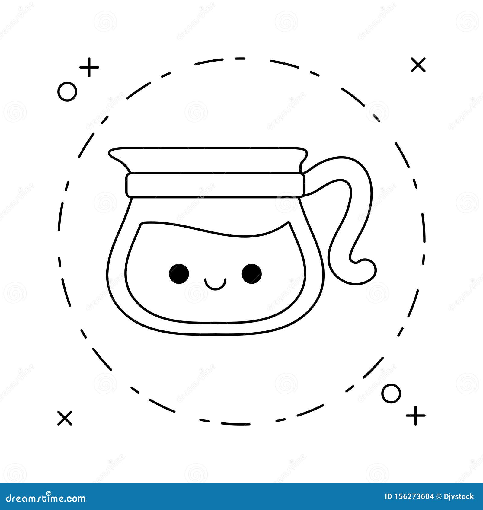 Cute teapot kitchen kawaii style Royalty Free Vector Image